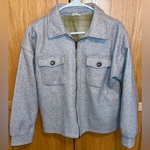 Hem & Thread Heather Gray Zip Jacket